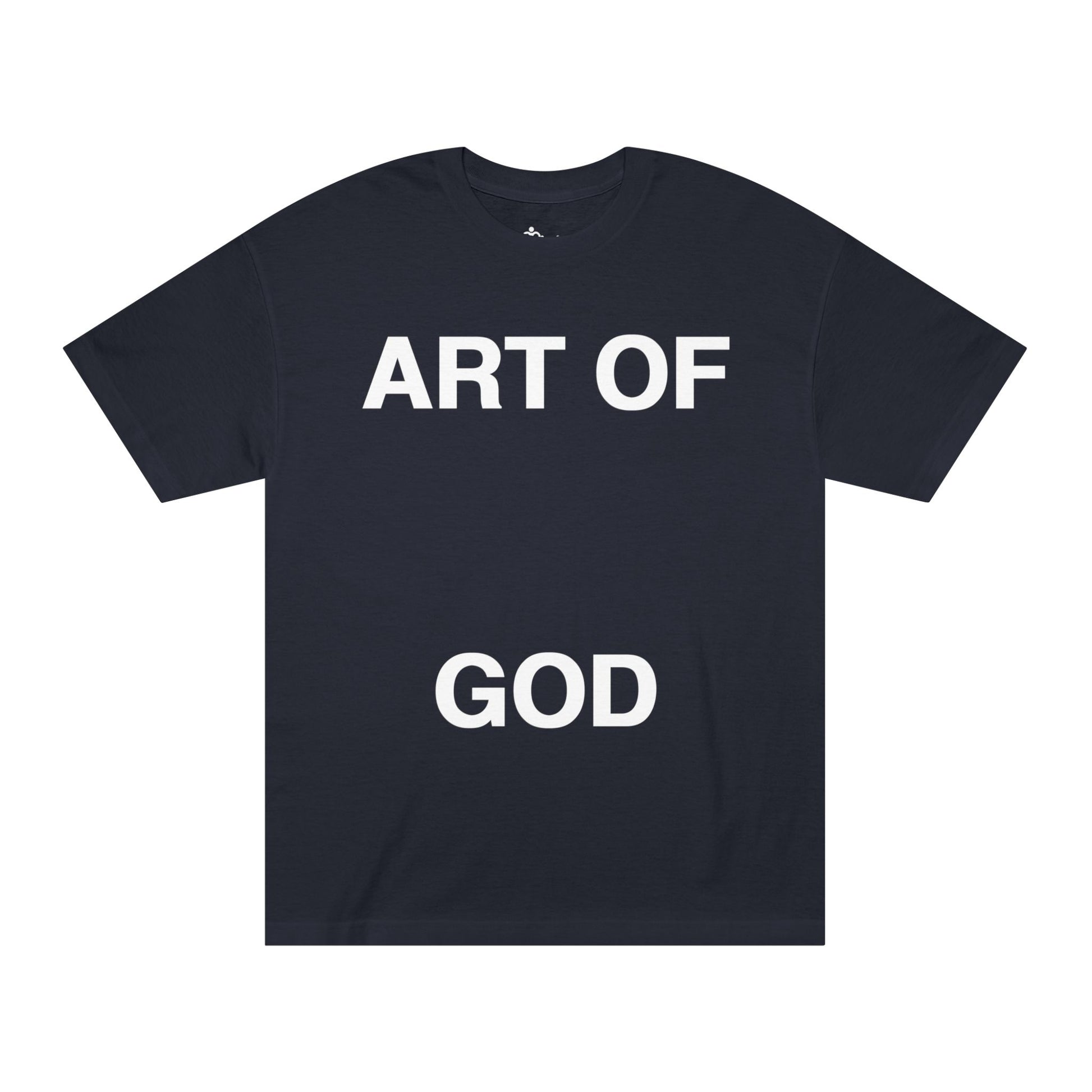 black-Black t-shirt with 'ART OF GOD' text 