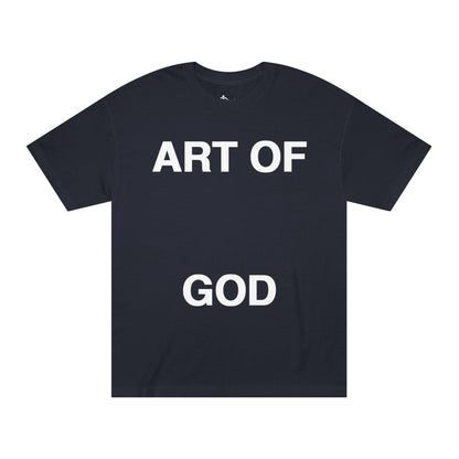 black-Black t-shirt with 'ART OF GOD' text 